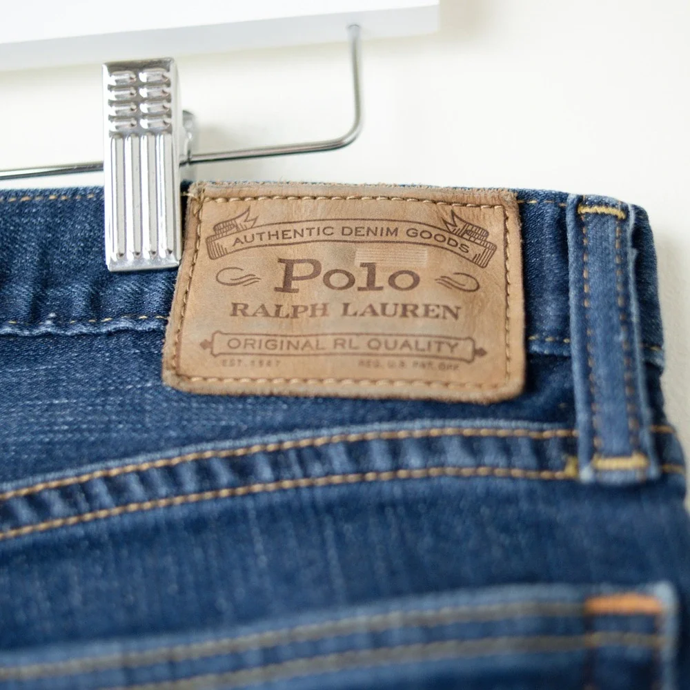 Polo Ralph Lauren Varick Slim Straight Mens 33x30 Blue Denim 5 Pocket